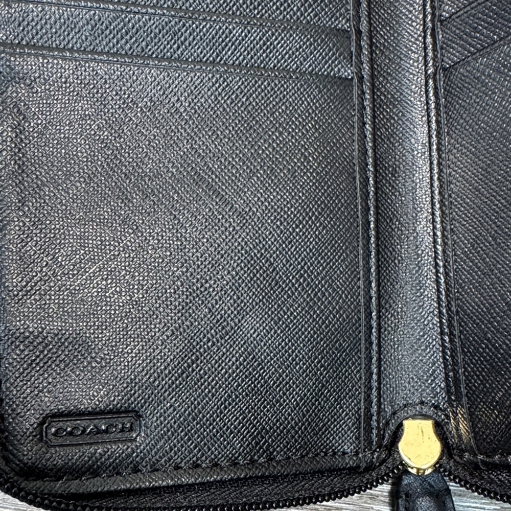 Coach Black leather Wristlet with Gold Accent - Picture 8 of 11